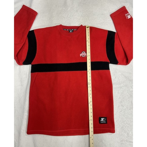 Vintage Starter OSU Ohio State Buckeyes Red Fleece Sweatshirt Men's Size Large - Picture 6 of 8